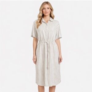 A New Day Striped Linen Blend Dress XS